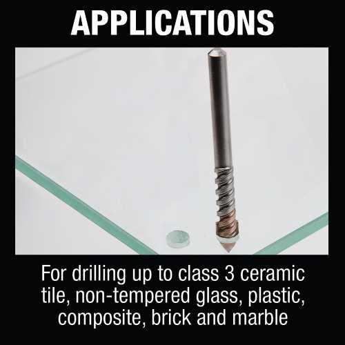 Makita B-68971 3/8" x 4" Glass and Tile Bit, 3 Flat Shank
