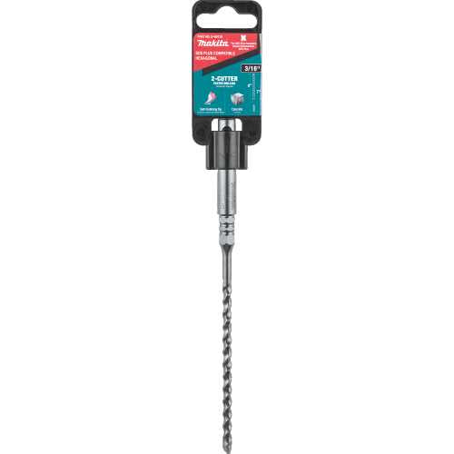Makita B-69129 3/16" x 7" SDS‑PLUS Hex Bit, 2‑Cutter