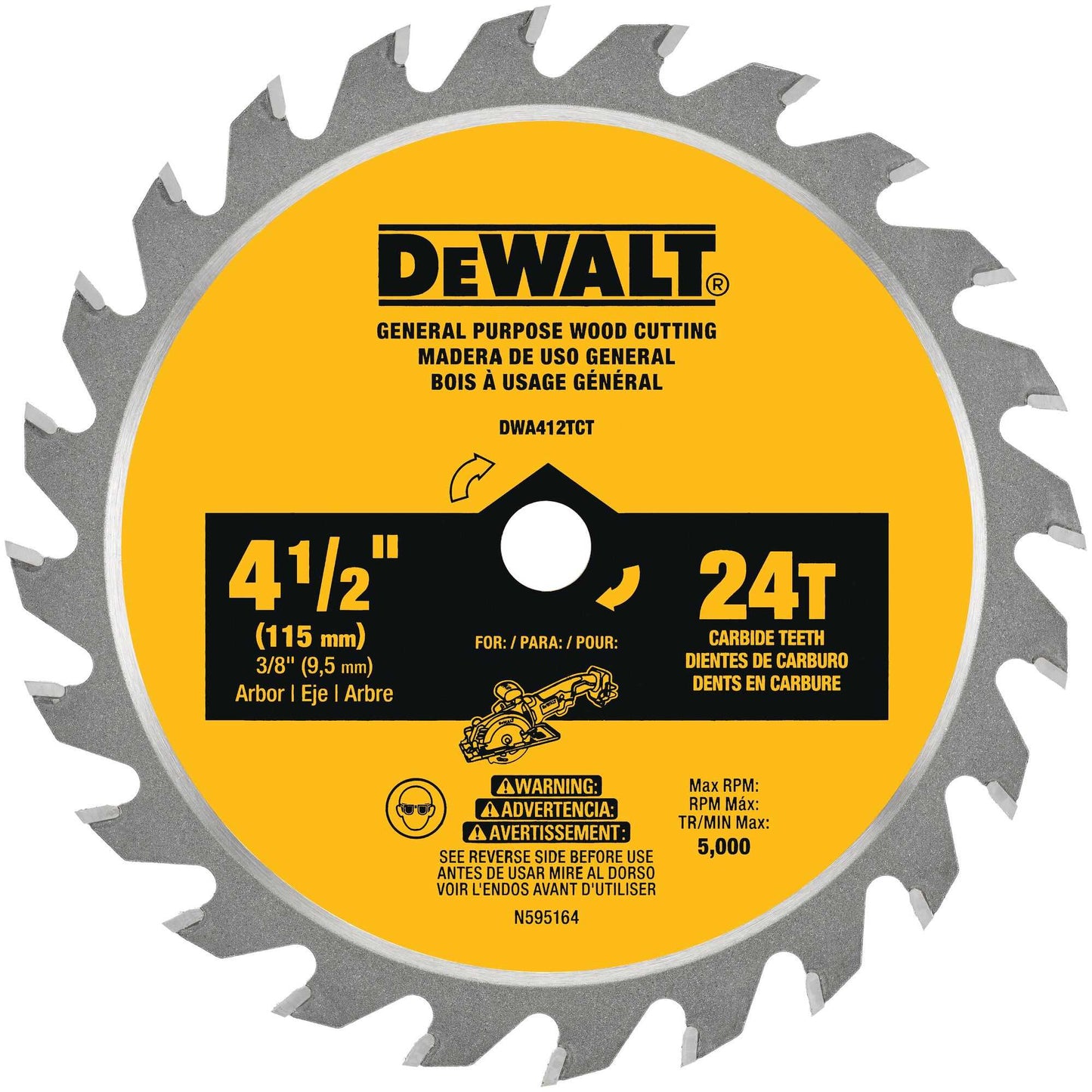 Dewalt DWA412TCT 4-1/2 In Circular Saw Blade