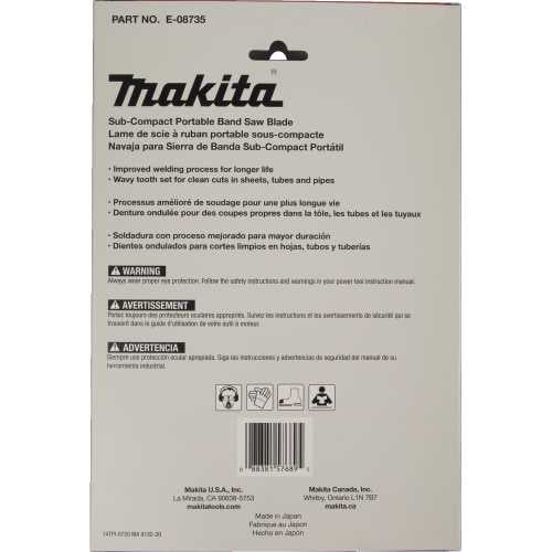 Makita E-08735 28‑3/4" 14 TPI Bi‑Metal Sub‑Compact Portable Band Saw Blade, 5/pk