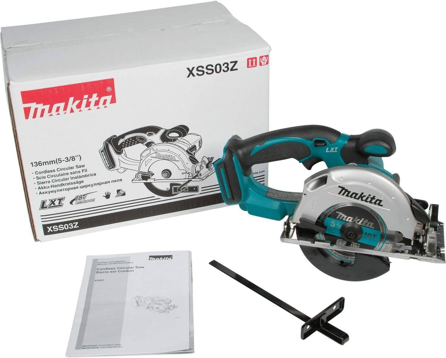 Makita XSS03Z 18V LXT® Lithium‑Ion Cordless 5‑3/8" Circular Trim Saw, Tool Only