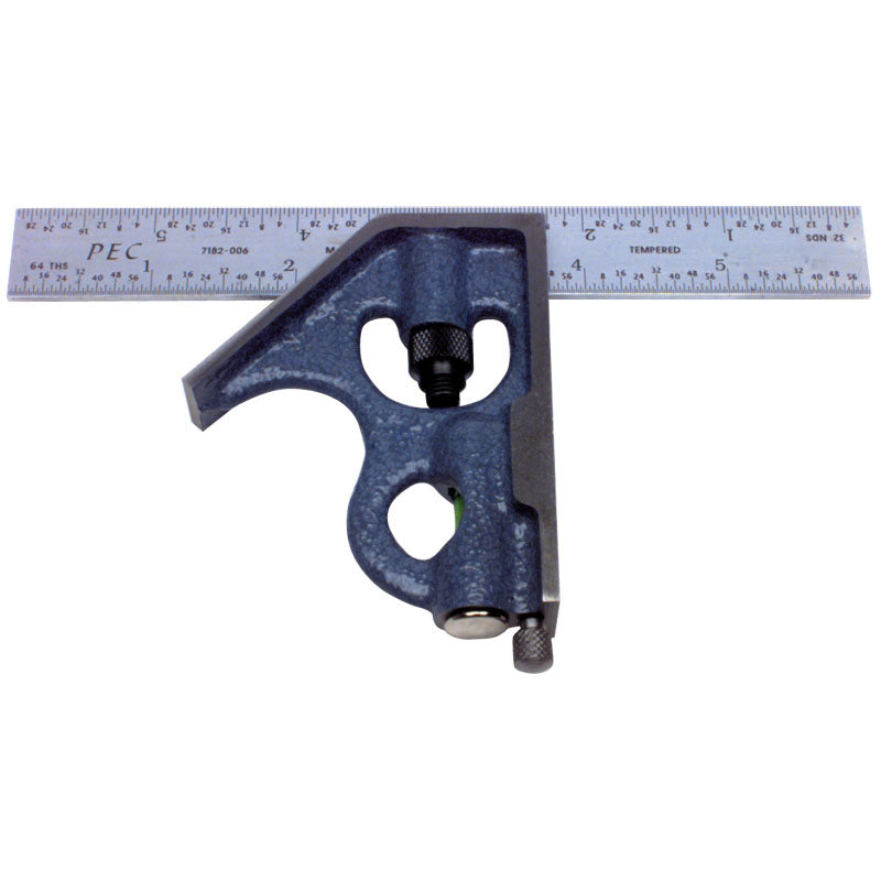 PEC Tools 7141-006 6³ 16R Cast Iron 2-Piece Combination Square