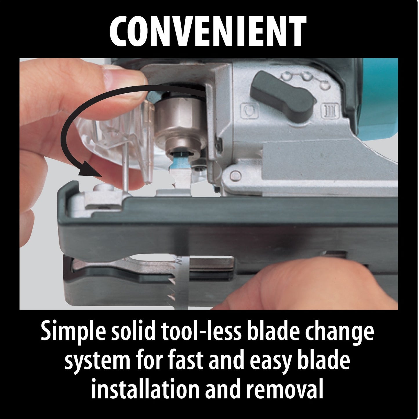 Makita 4350FCT Top Handle Jig Saw, with "Tool‑less" Blade Change