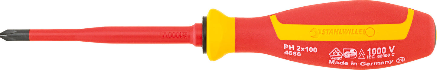 Stahlwille 46663002 4666 VDE 2 KREUZ-SCHLITZSCHRAUBENDREHER Vde Cross-Head Screwdriver Ph Drall+