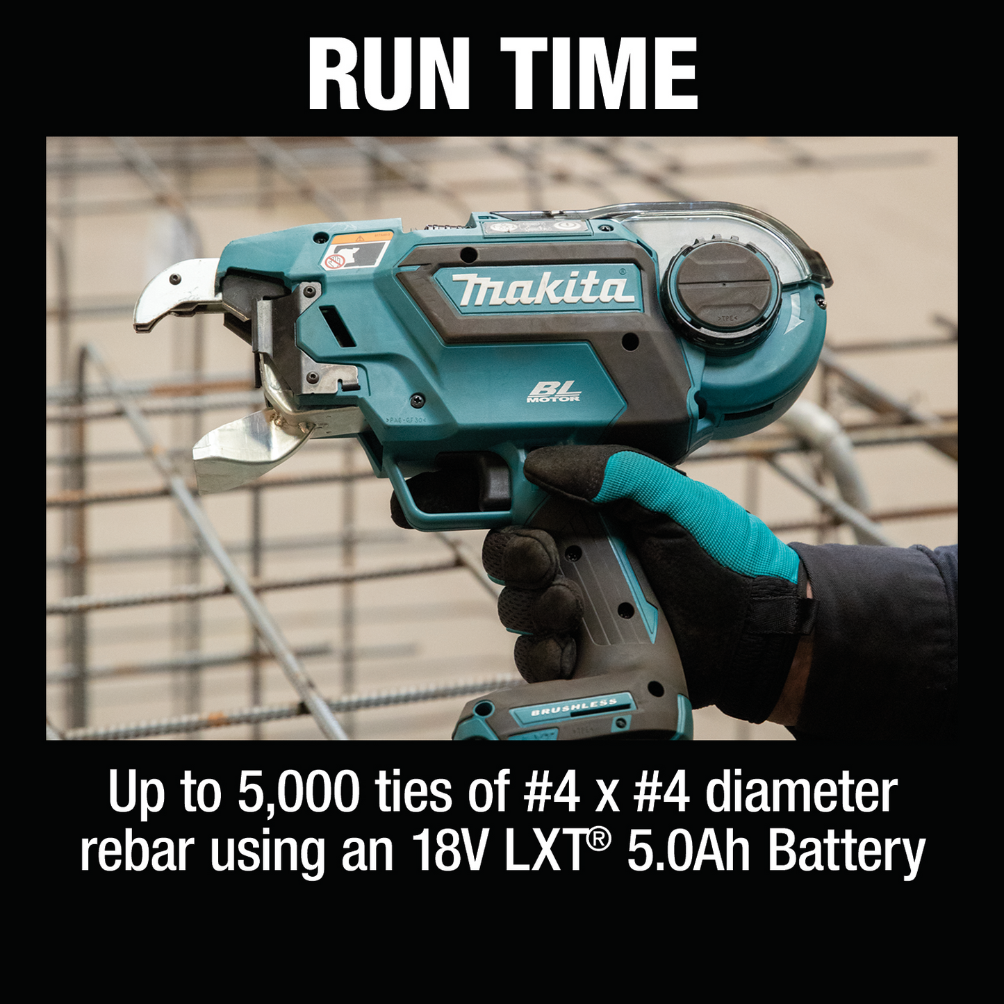 Makita XRT02TK 18V LXT® Lithium‑Ion Brushless Cordless Deep Capacity Rebar Tying Tool Kit (5.0Ah)