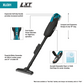 Makita XLC01ZB 18V LXT® Lithium‑ion Cordless Vacuum, Tool Only