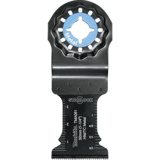 Makita B-67119 Starlock® Oscillating Multi‑Tool 1‑1/4" Hard Metal with Tungsten Carbide Tip Plunge Cut Blade for Metal Cutting