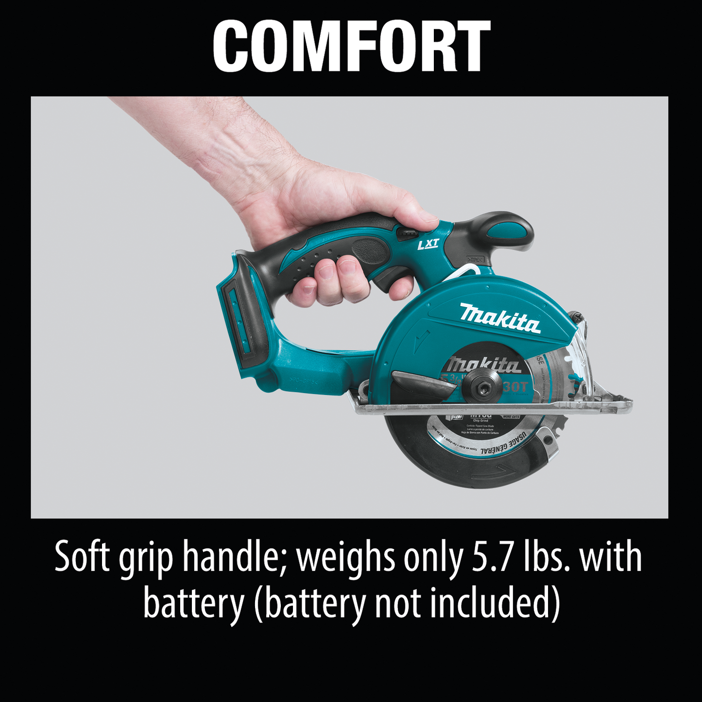 Makita XSC01Z 18V LXT® Lithium‑Ion Cordless 5‑3/8" Metal Cutting Saw, Tool Only