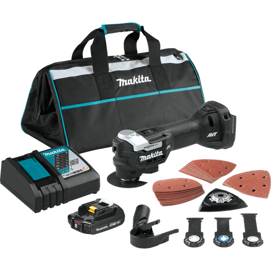 Makita XMT04R1B 18V LXT® Lithium‑Ion Sub‑Compact Brushless Cordless StarlockMax® Oscillating Multi‑Tool Kit (2.0Ah)