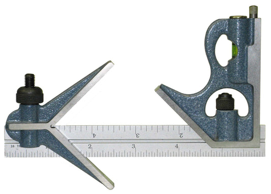 PEC Tools 7122-006 6³ 4R Cast Iron 3-Piece Combination Square