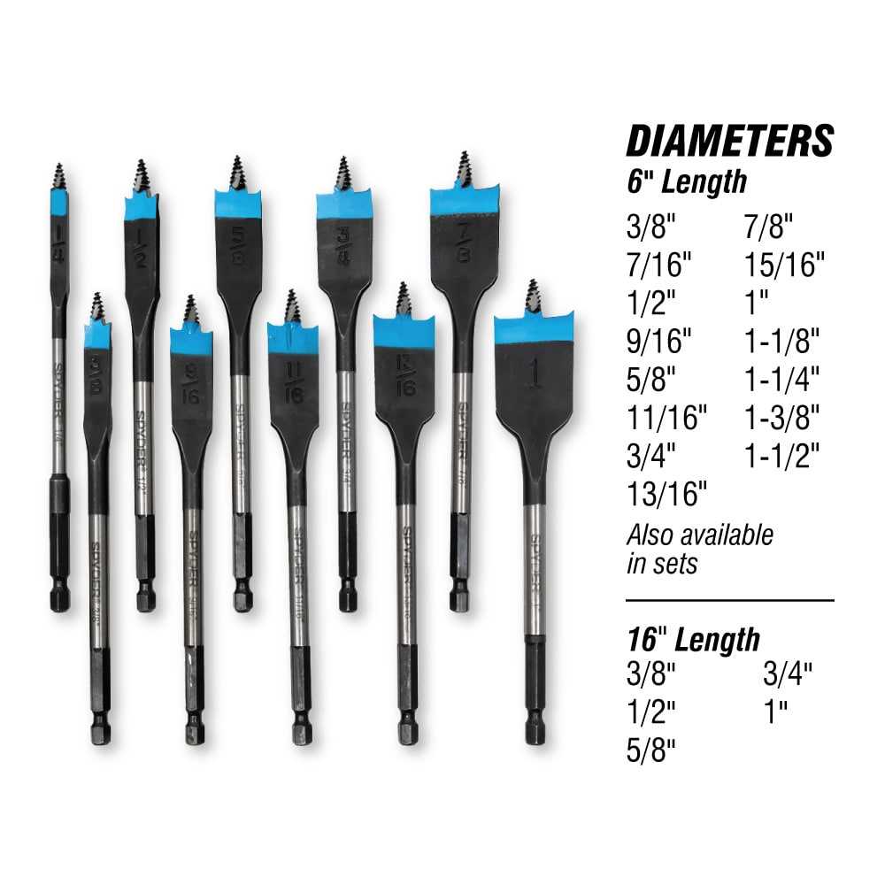 Spyder 11002 Spyder 6-Piece X 6-In Woodboring Spade Drill Bit Set