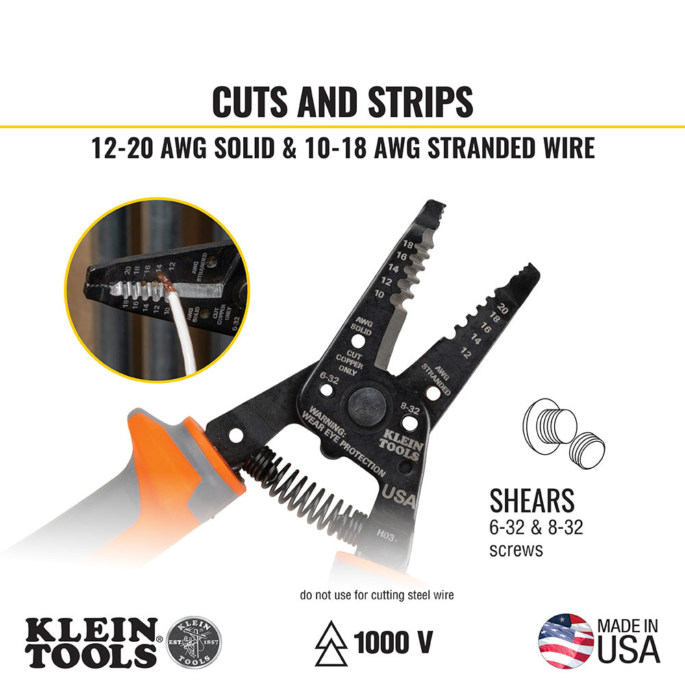 Klein Tools 11055RINS Insulated Klein-Kurve® Wire Stripper And Cutter