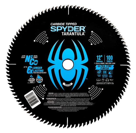 Spyder 13027 Spyder Ultra-Fine 12-In 100-Tooth Fine Finish Tungsten Carbide-Tipped Steel Miter/Table Saw Blade