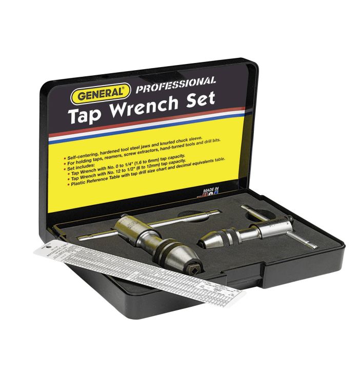 General Tools 165 Two-Piece Ratchet Tap Wrench Set