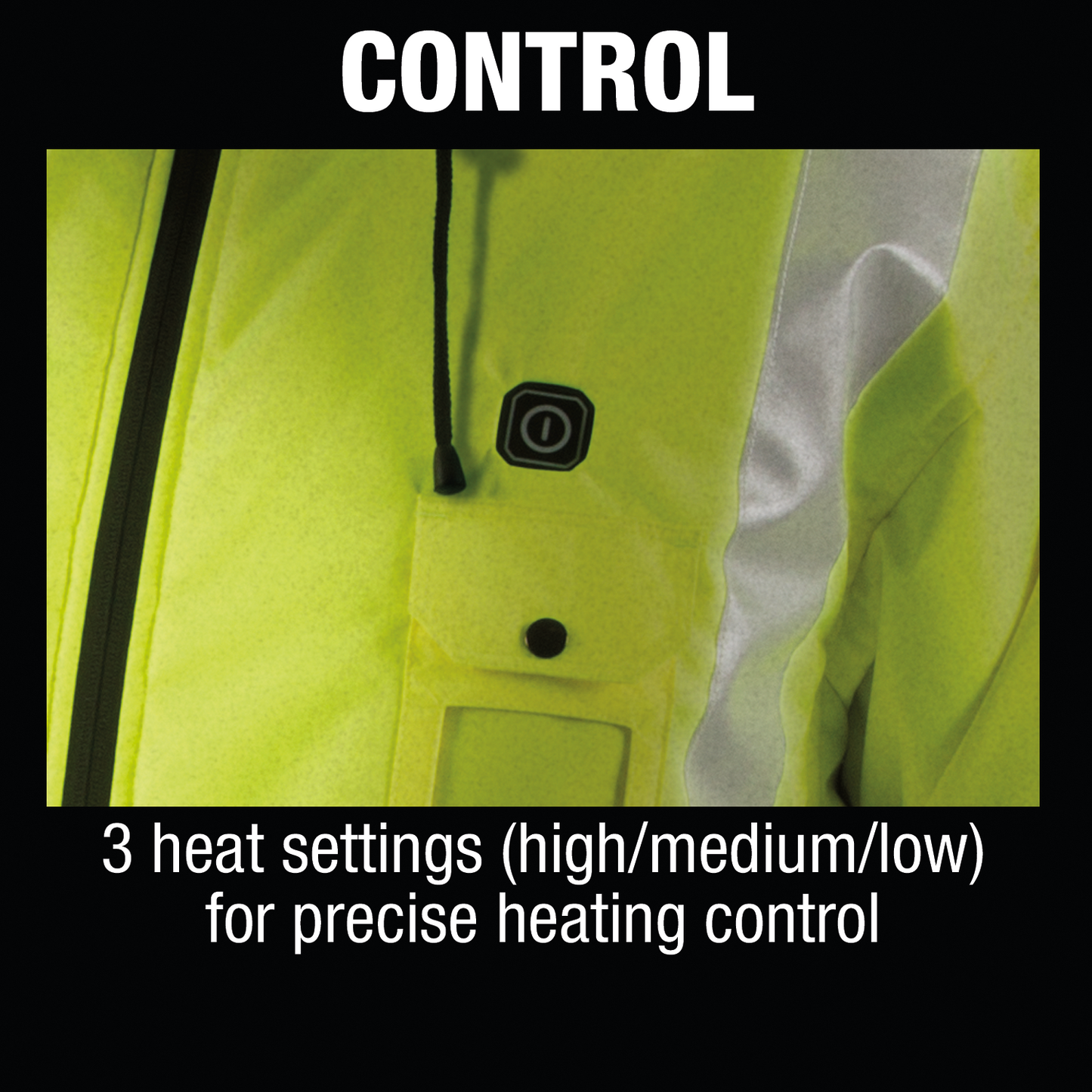 Makita DCJ206ZL 18V LXT® Lithium‑Ion Cordless High Visibility Heated Jacket, Jacket Only (L)