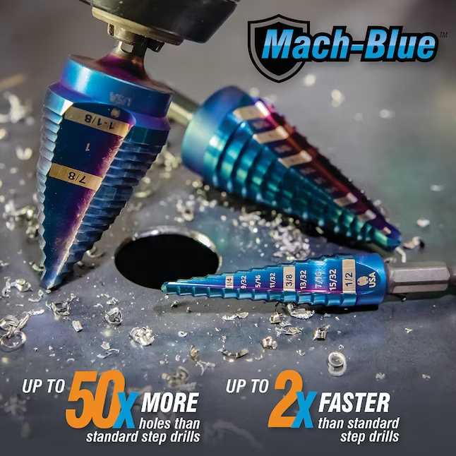 Spyder 19019 Mach-Blue 1/4-in 13-Step Drill Bit (1/8-in to 1/2-in)