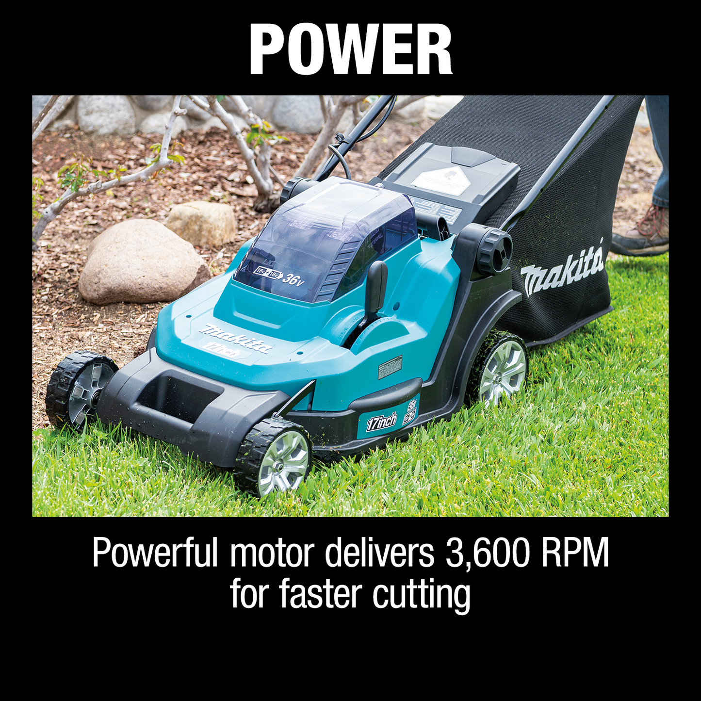 Makita XML05Z 36V (18V X2) LXT® 17" Residential Lawn Mower, Tool Only