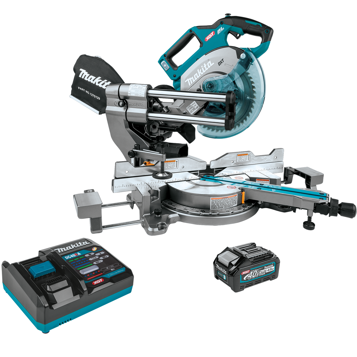 Makita GSL02M1 40V max XGT® Brushless Cordless 8‑1/2" Dual‑Bevel Sliding Compound Miter Saw Kit, AWS® Capable (4.0Ah)