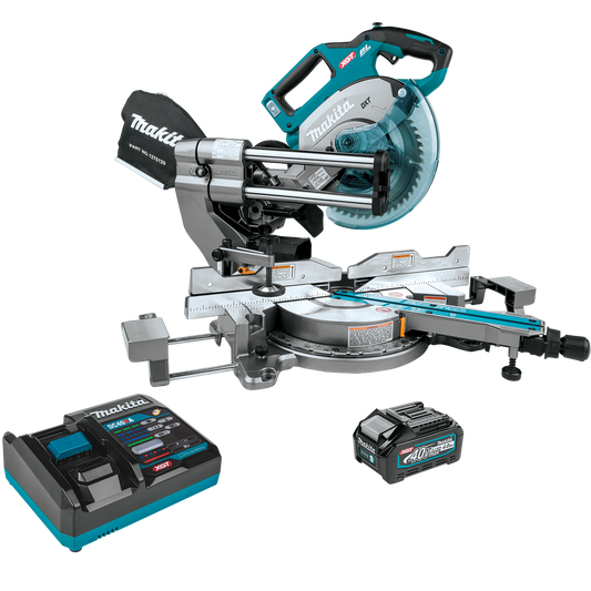 Makita GSL02M1 40V max XGT® Brushless Cordless 8‑1/2" Dual‑Bevel Sliding Compound Miter Saw Kit, AWS® Capable (4.0Ah)