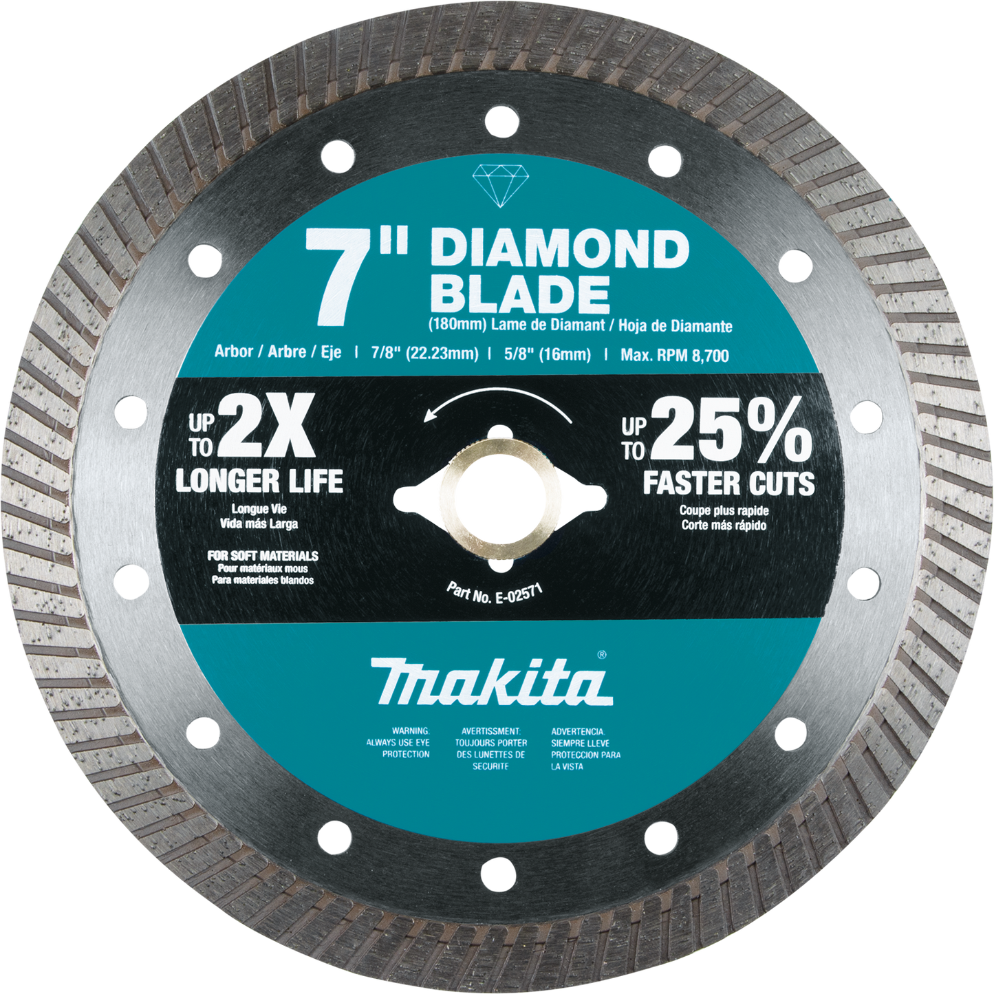 Makita E-02571 7" Diamond Blade, Turbo, Soft Material