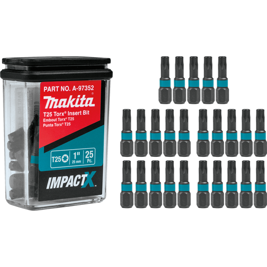 Makita A-97352 ImpactX™ T25 Torx® 1″ Insert Bit, 25/pk