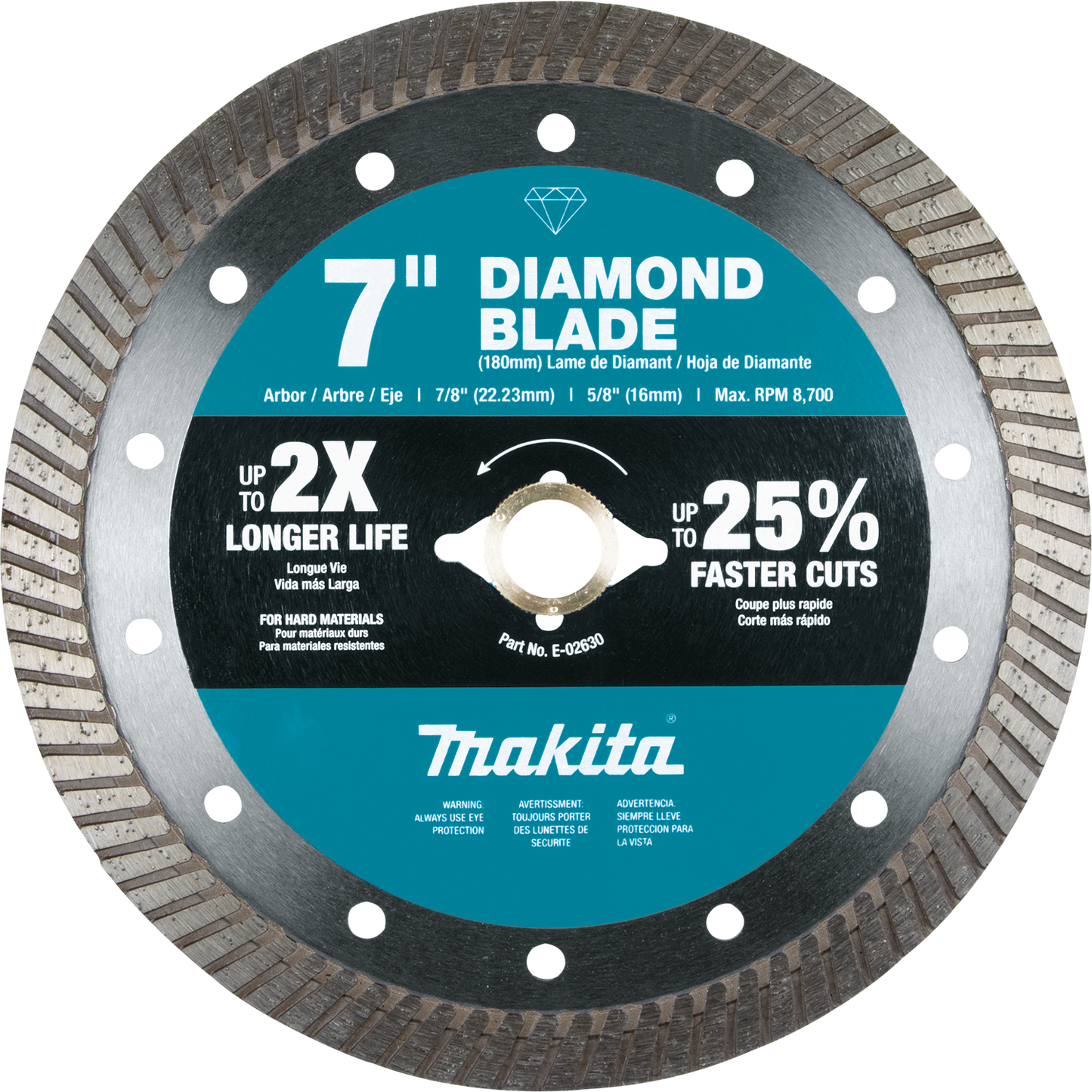 Makita E-02630 7" Diamond Blade, Turbo, Hard Material