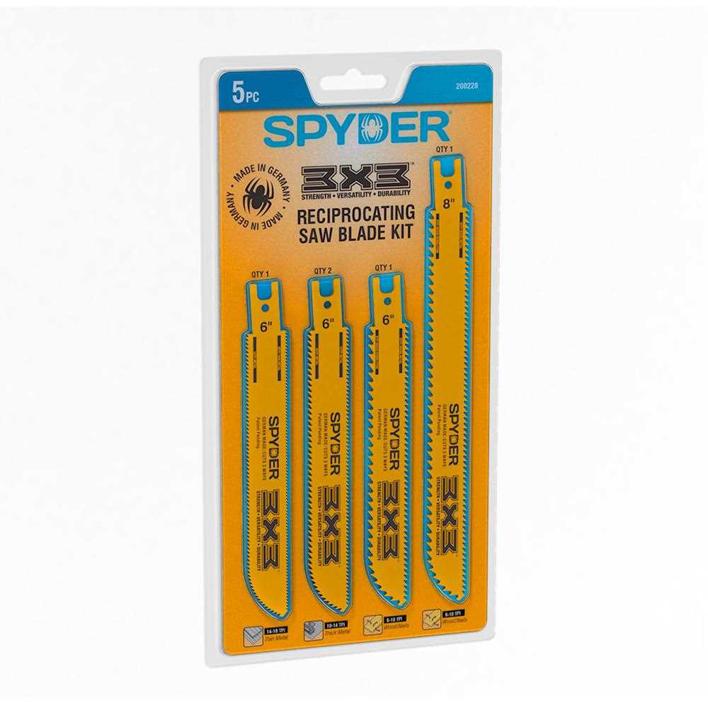 Spyder 200228 Spyder 3X3 High Speed Steel Wood Cutting Demolition Reciprocating Saw Blade (5-Pack)