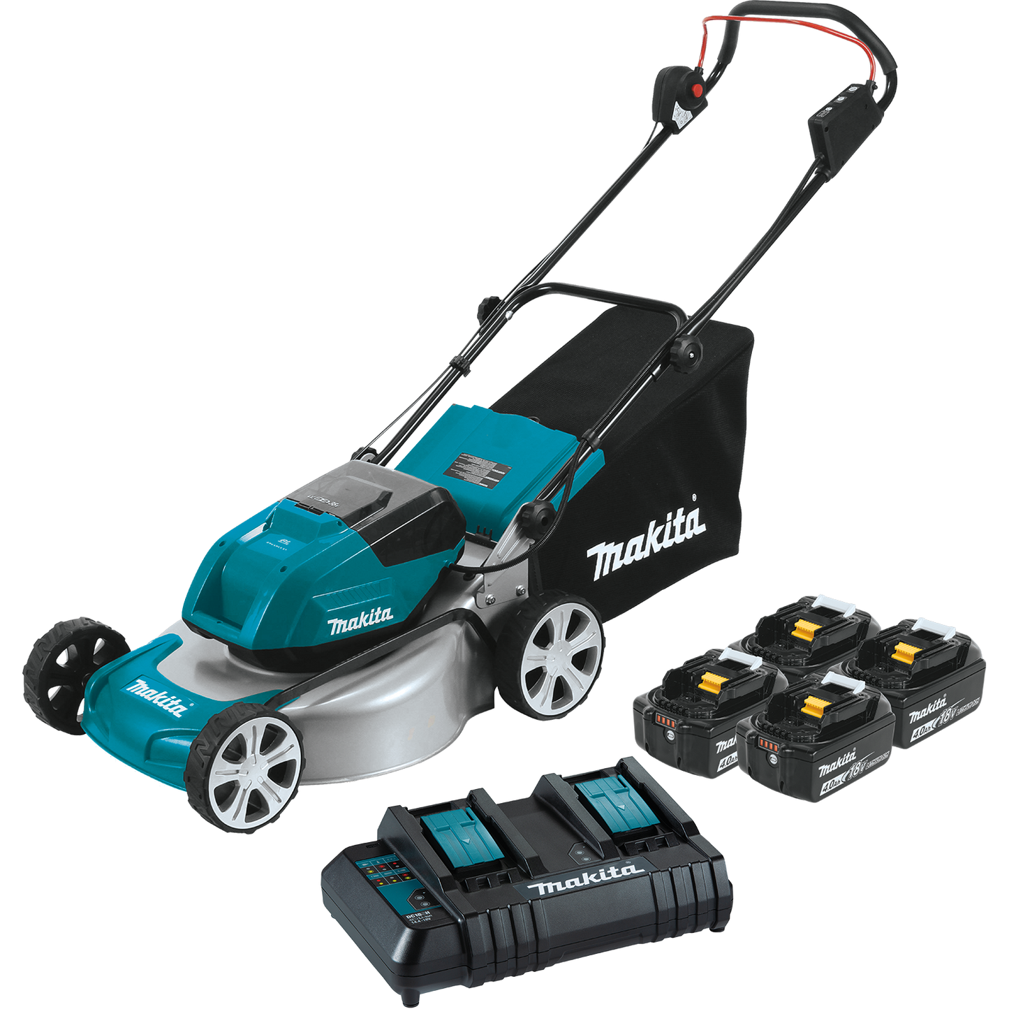 Makita XML03CM1 36V (18V X2) LXT® Brushless 18" Lawn Mower Kit with 4 Batteries (4.0Ah)