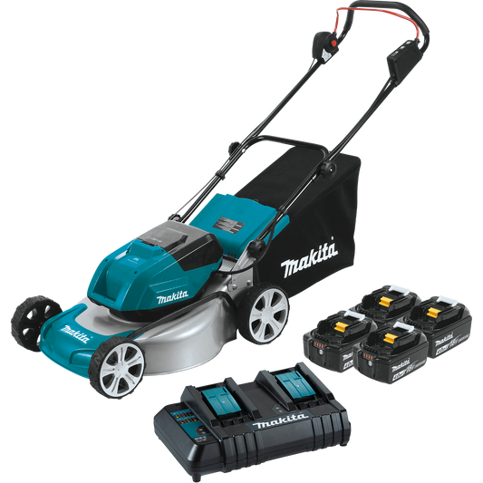 Makita XML03CM1 36V (18V X2) LXT® Brushless 18" Lawn Mower Kit with 4 Batteries (4.0Ah)