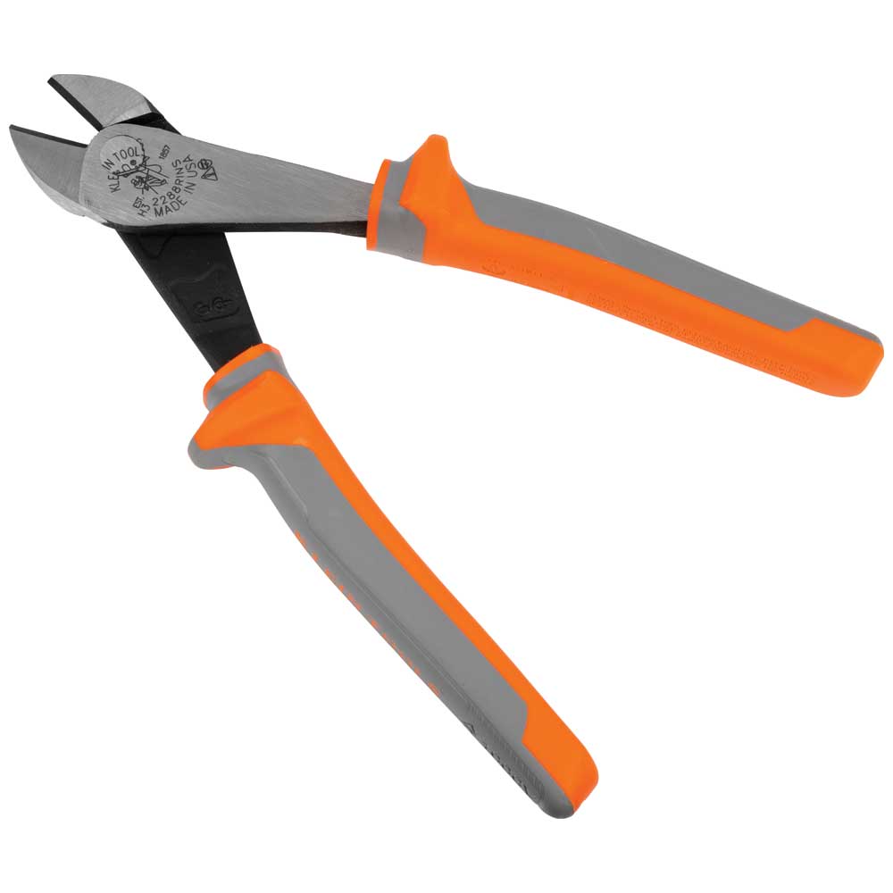 Klein Tools 2288RINS Diagonal Cutting Pliers, Insulated, High Leverage, 8-Inch