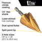 Klein Tools 25961 Step Drill Bit, Spiral Double-Fluted, 7/8-Inch To 1-1/8-Inch, Vaco