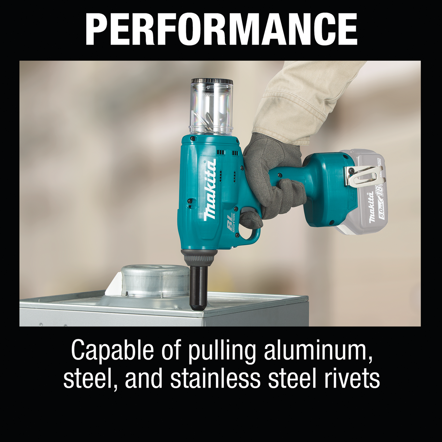 Makita XVR01Z 18V LXT® Lithium‑Ion Brushless Cordless Rivet Tool, Tool Only