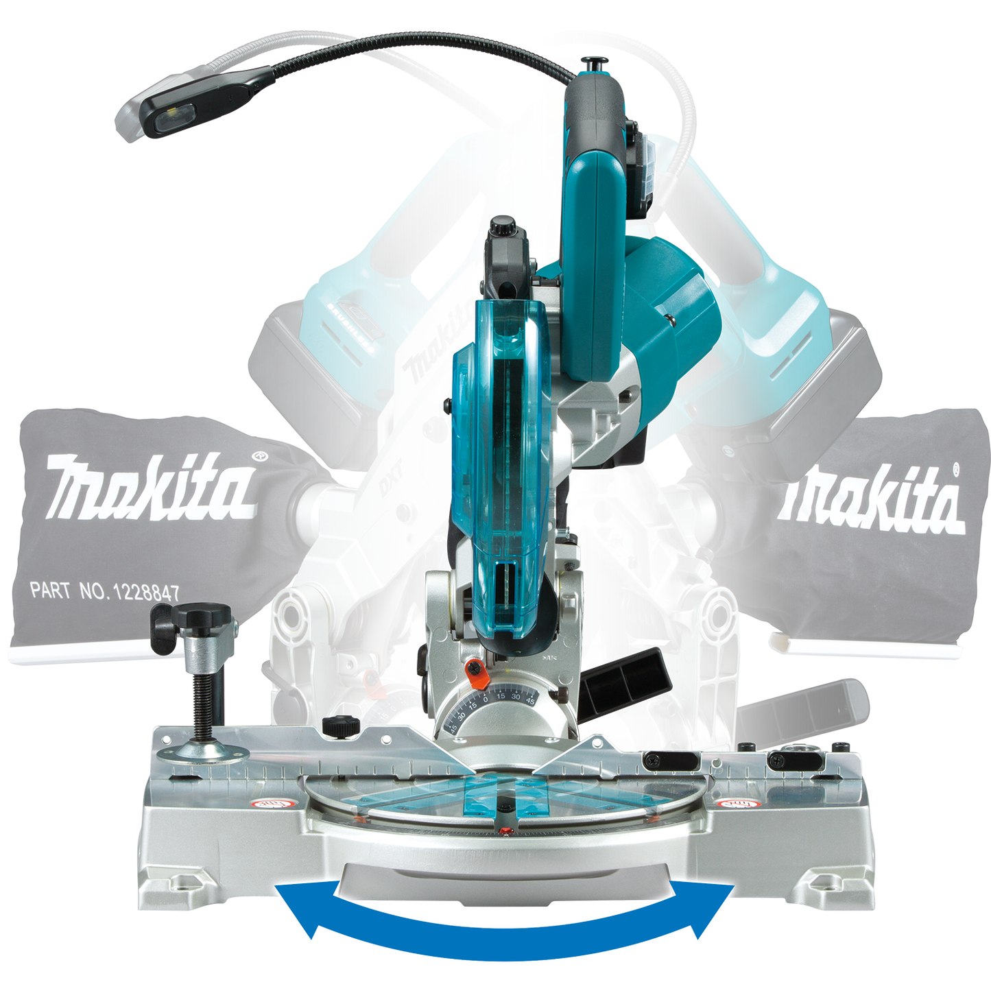 Makita XSL05Z 18V LXT® Lithium‑Ion Brushless Cordless 6‑1/2" Compact Dual‑Bevel Compound Miter Saw with Laser, Tool Only