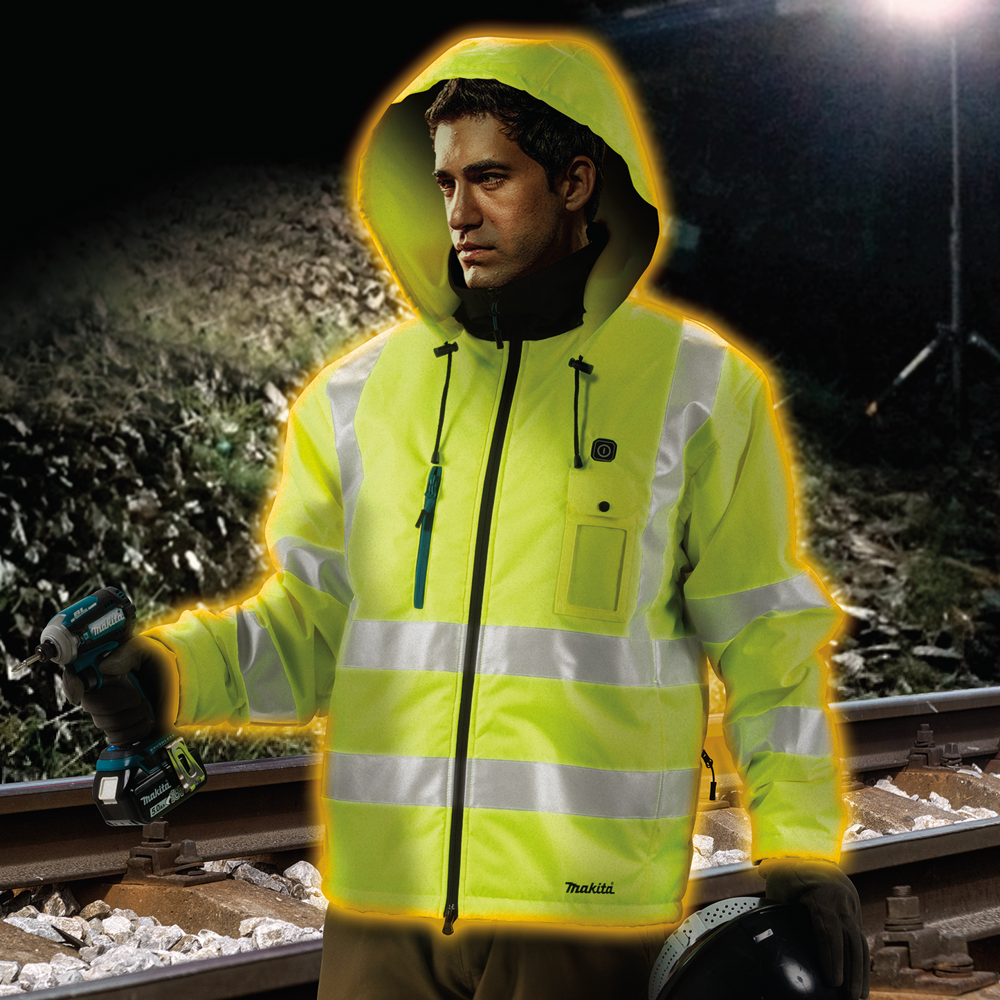 Makita DCJ206ZXL 18V LXT® Lithium‑Ion Cordless High Visibility Heated Jacket, Jacket Only (XL)