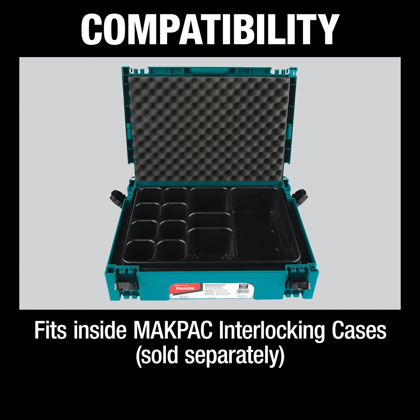 Makita P-83674 MAKPAC Interlocking Case Universal Insert Tray with Foam Lid