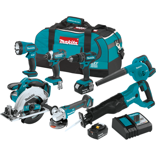 Makita XT706 18V LXT® Lithium‑Ion Cordless 7‑Pc. Combo Kit (3.0Ah)