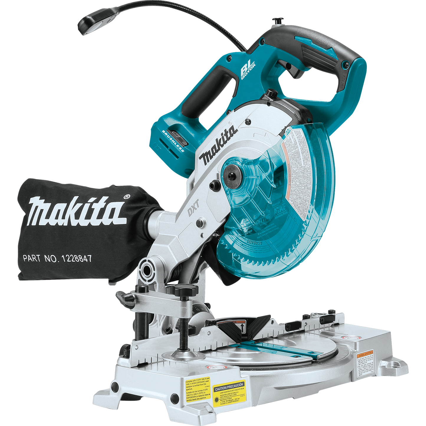 Makita XSL05Z 18V LXT® Lithium‑Ion Brushless Cordless 6‑1/2" Compact Dual‑Bevel Compound Miter Saw with Laser, Tool Only