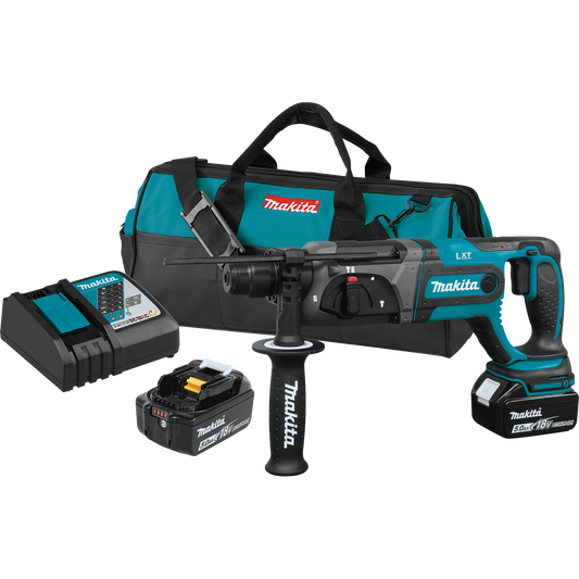 Makita XRH04T 18V LXT® Lithium‑Ion Cordless 7/8" SDS‑PLUS Rotary Hammer Kit, (5.0Ah)