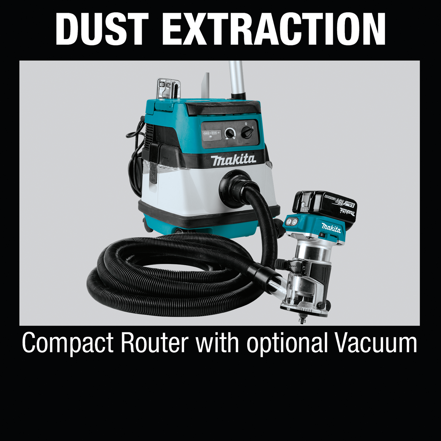 Makita XTR01T8J 18V LXT® Lithium‑Ion Brushless Cordless Compact Router Starter Kit (5.0Ah)