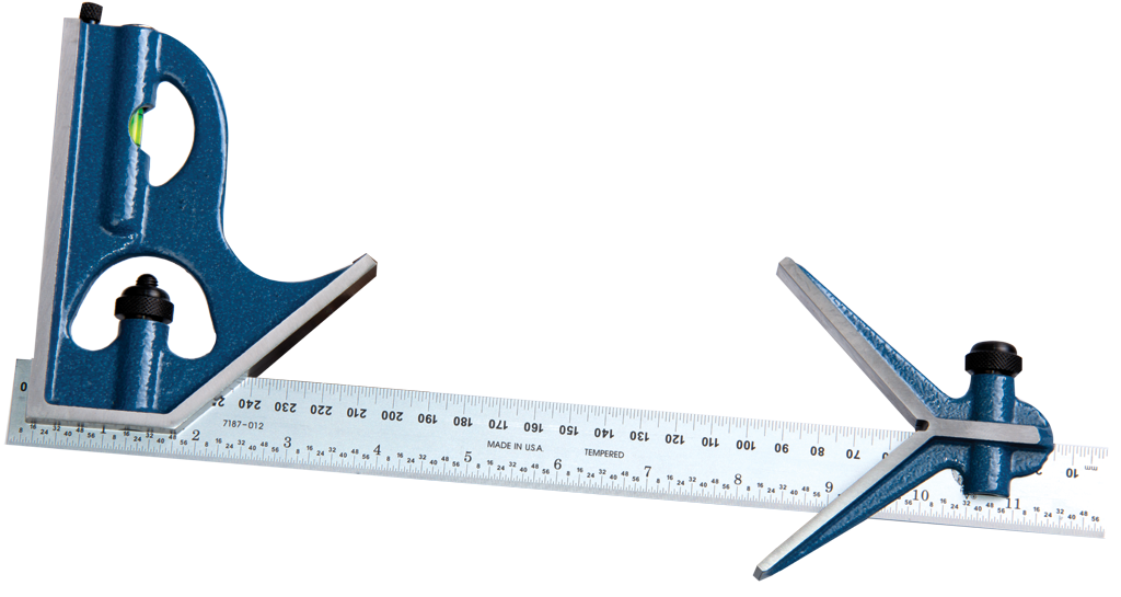 PEC Tools 7124-018H 18³ Hardened E/M 3-Piece Combination Square