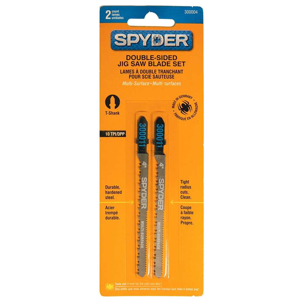 Spyder 300004 Spyder Double-Sided 4-In 10-Tpi T-Shank Chrome/Vanadium Blade Set (2-Pack)