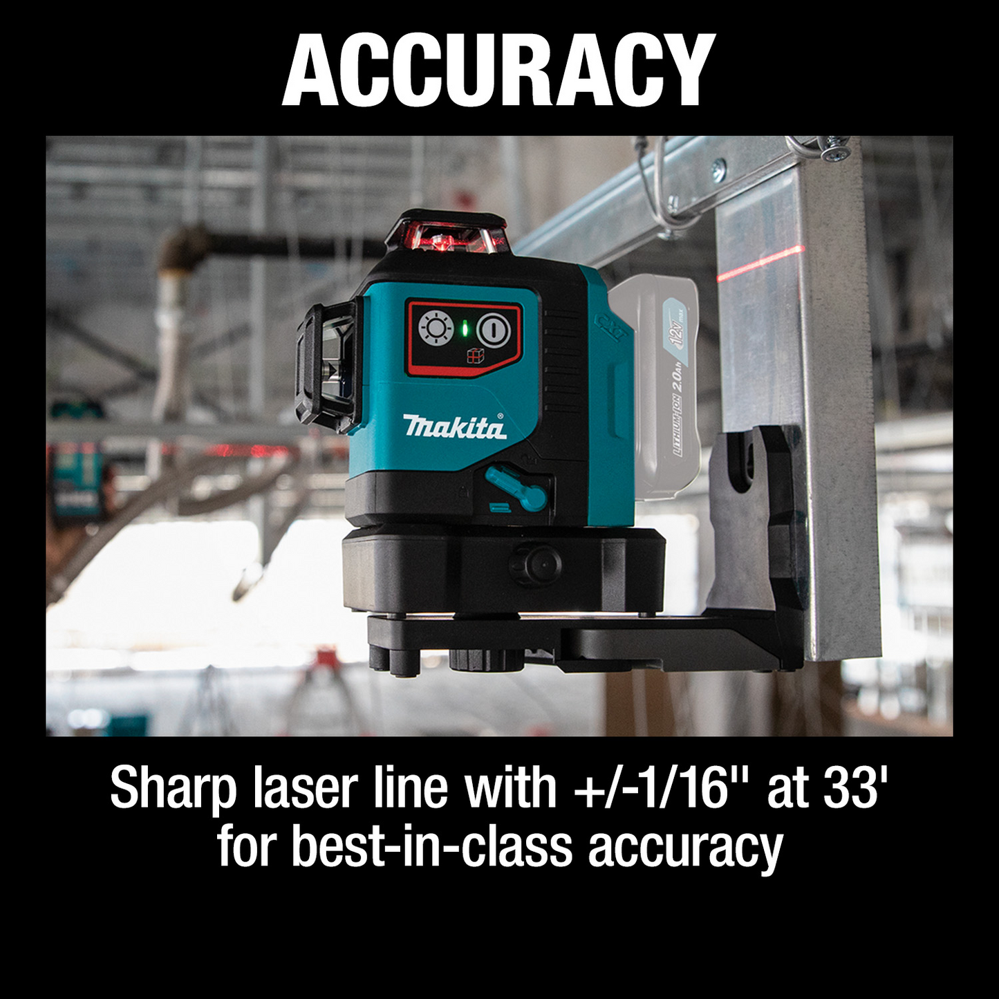 Makita SK700D 12V max CXT® Lithium‑Ion Cordless Self‑Leveling 360° 3‑Plane Red Laser, Tool Only