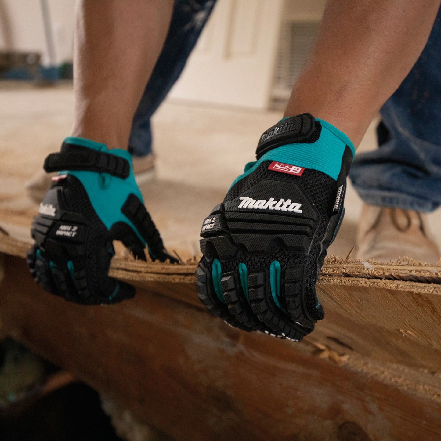 Makita T-04298 Advanced ANSI 2 Impact‑Rated Demolition Gloves (X‑Large)