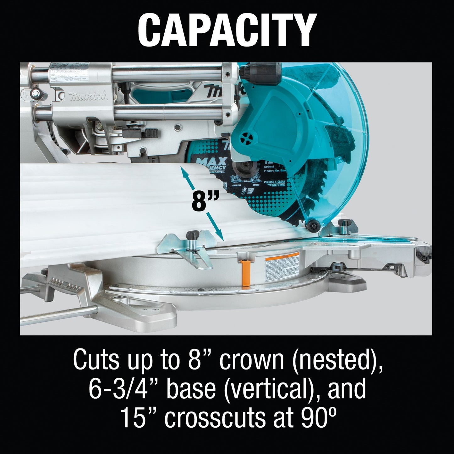 Makita XSL08Z 36V (18V X2) LXT® Brushless 12" Dual‑Bevel Sliding Compound Miter Saw, AWS® Capable and Laser, Tool Only