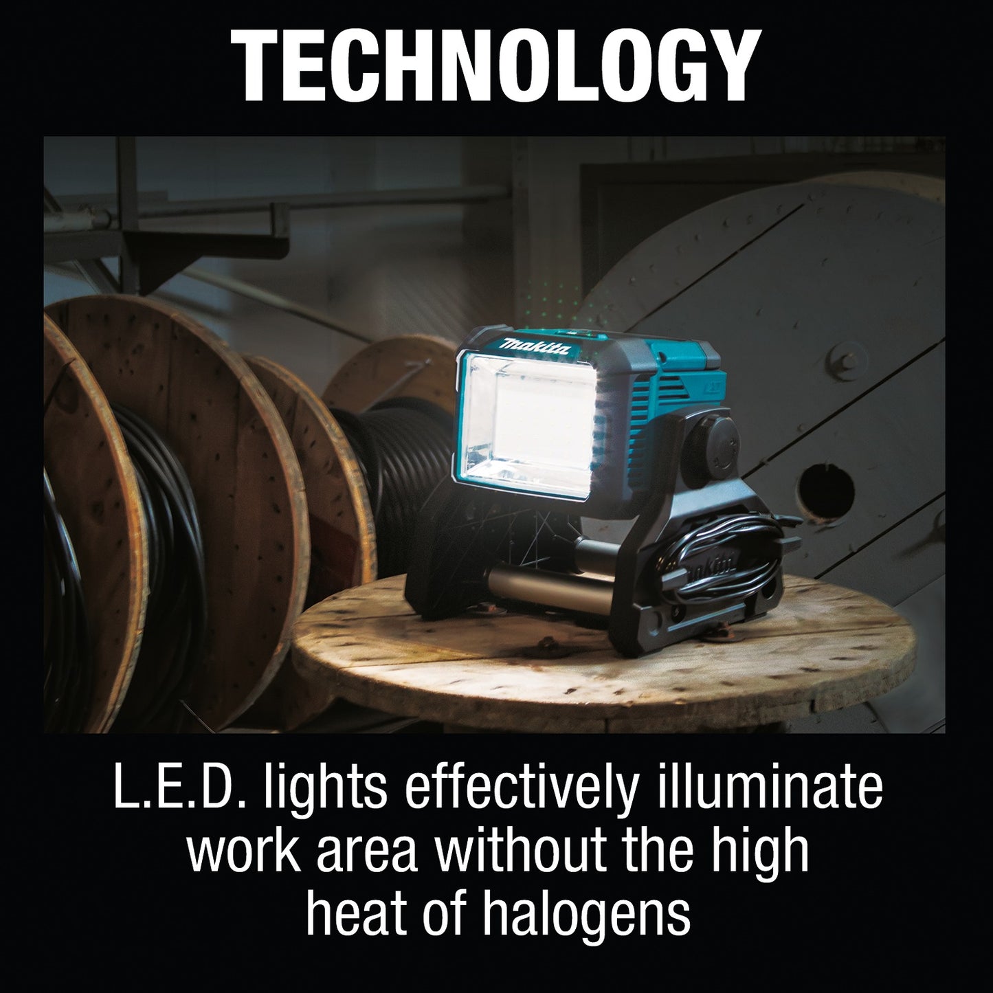 Makita DML811 18V LXT® Lithium‑Ion Cordless/Corded Work Light, Light Only
