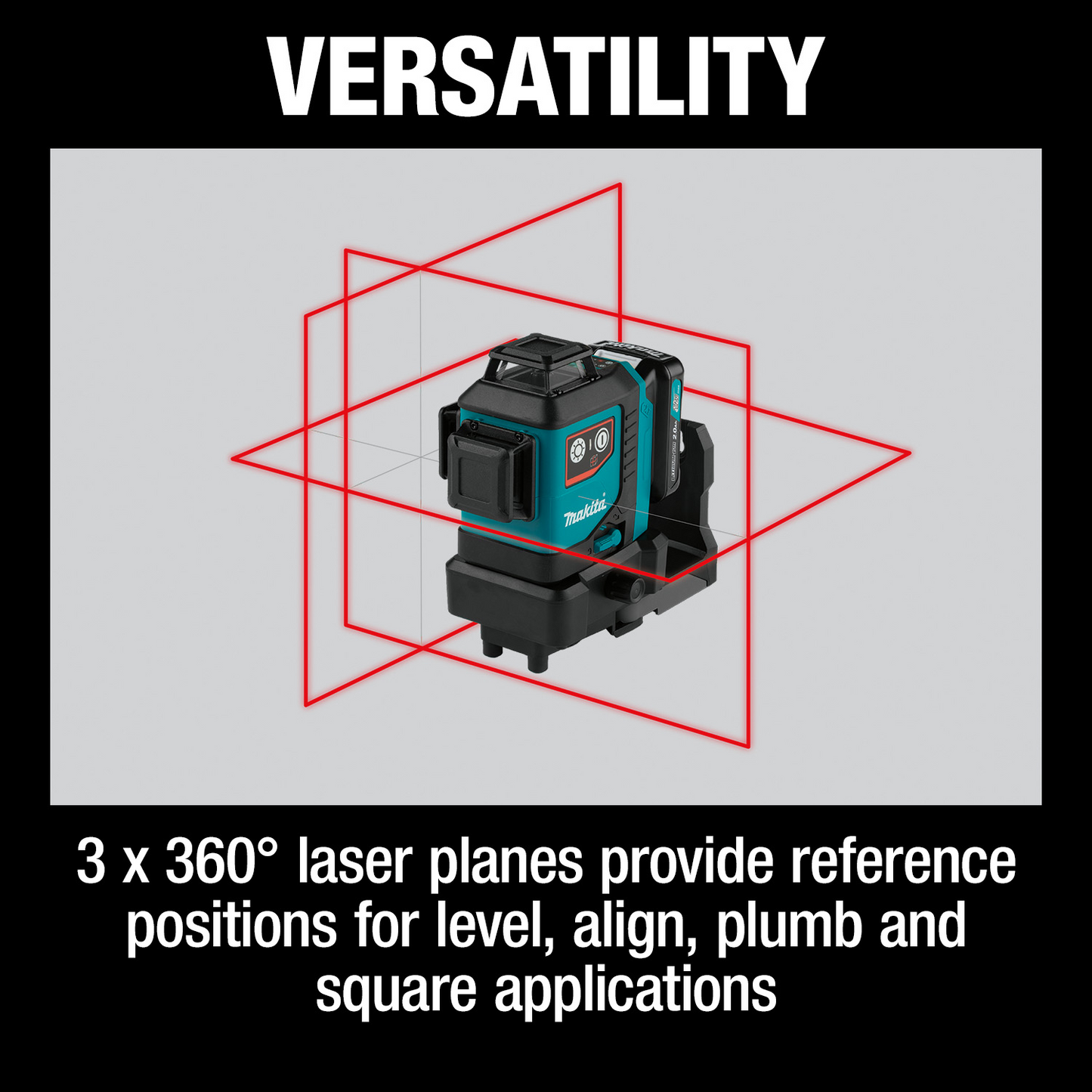 Makita SK700DNAJ 12V max CXT® Lithium‑Ion Cordless Self‑Leveling 360° 3‑Plane Red Laser Kit (2.0Ah)