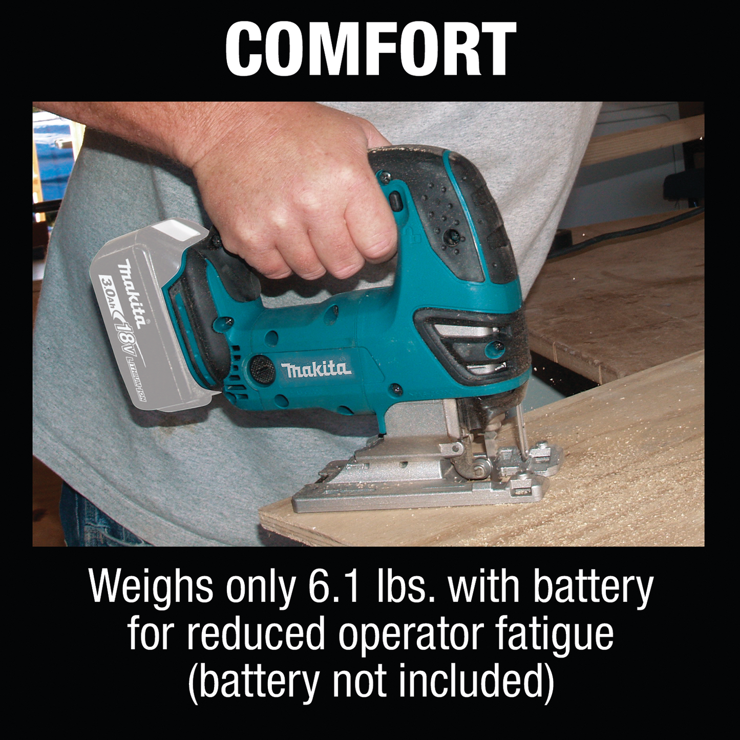 Makita XVJ03Z 18V LXT® Lithium‑Ion Cordless Jig Saw, Tool Only