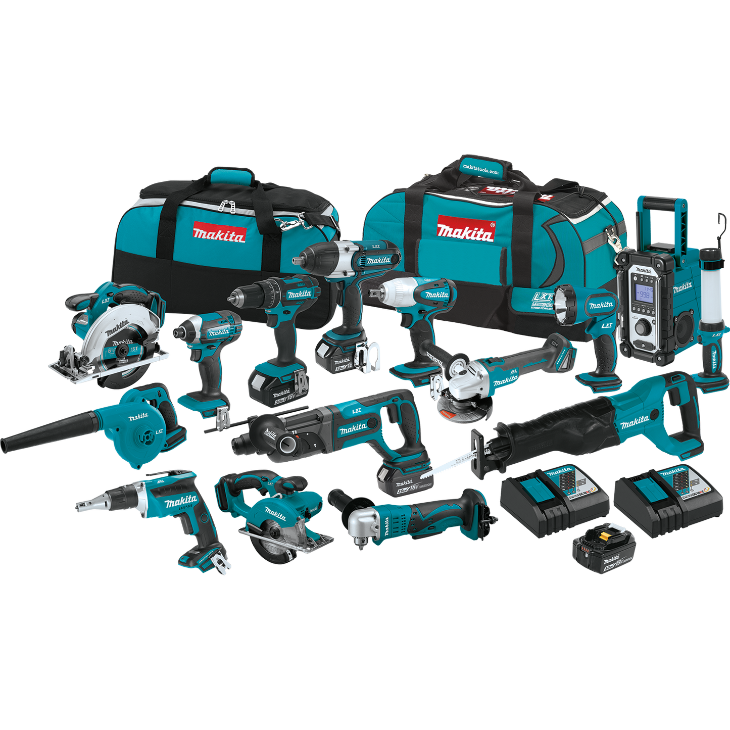 Makita XT1501 18V LXT® Lithium‑Ion Cordless 15‑Pc. Combo Kit (3.0Ah)