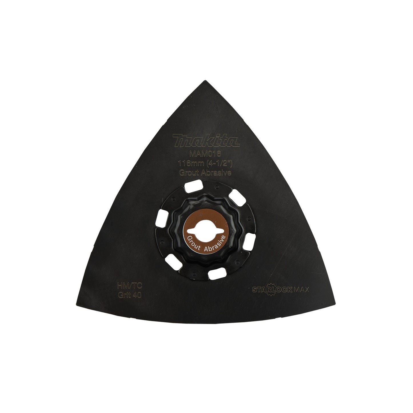 Makita E-08648 StarlockMax® Oscillating Multi‑Tool 4‑1/2" Tungsten Carbide 40 Grit Delta Triangle Sanding Pad