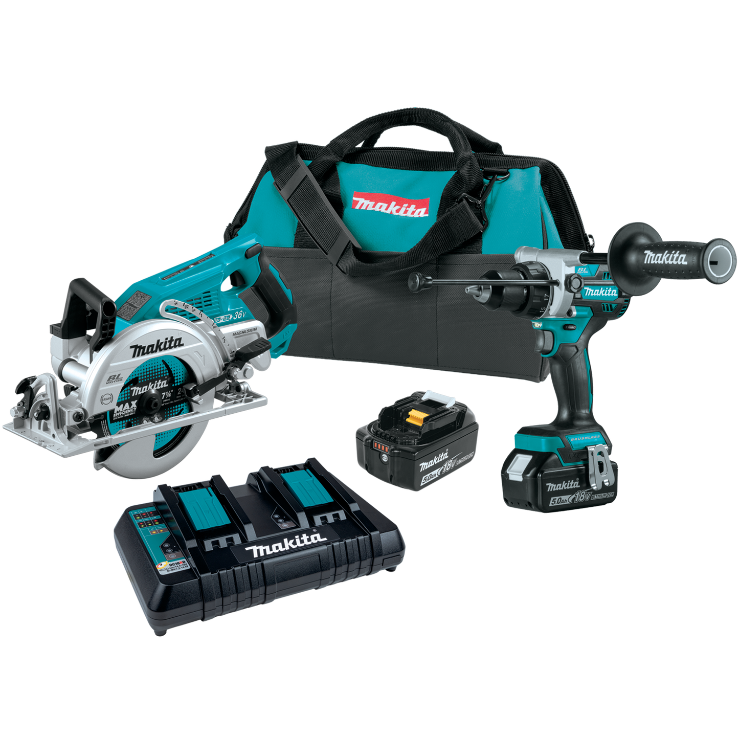 Makita XT289PT 18V LXT® Lithium‑Ion Brushless Cordless 2‑Pc. Combo Kit (5.0Ah)